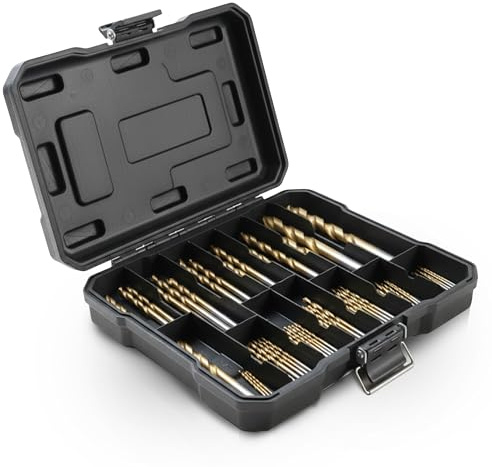 Set Punte Trapano Universali 99 Pezzi in Titanio, Kit Completo per Muro, Legno e Metallo, Punte Resistenti con Valigetta Organizzata per Fai da Te