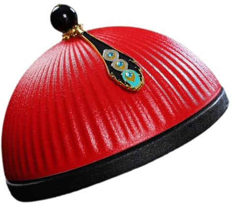 GALPADA Cenicero de Cerámica Diseño Original Forma de Sombrero Oficial Rojo, Adorno para Escritorio y Soporte de Almacenamiento Adecuado para Oficina o Salón