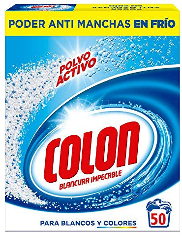 Colon Polvo Activo - Detergente para lavadora, adecuado para ropa blanca y de color 50 dosis - 3250gr