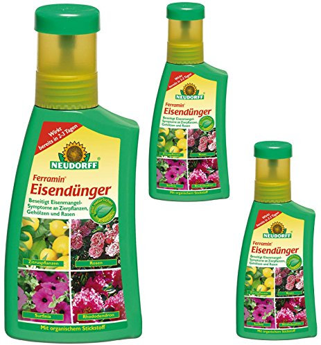 Neudorff Ferramin Eisendünger Gardopia Sparpakete + Zeckenzange mit Lupe (3 x 250 ml)