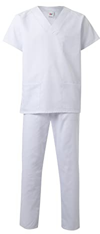 VELILLA Basic Completo di Casacca e Pantaloni, Bianco, 10