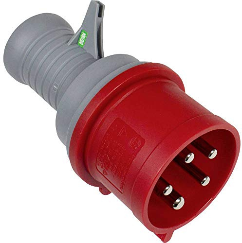 as - Schwabe Drehstrom-Prüfstecker - 400 V, 32 A, 5-polig, 6 h | Drehstromsteckdosenprüfer - Starkstrom Prüfer - Diagnosestecker - IP44, rot, 61478