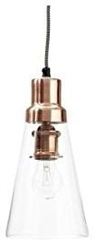 Hubsch Lampada a sospensione in vetro da soffitto in rame a imbuto design danese
