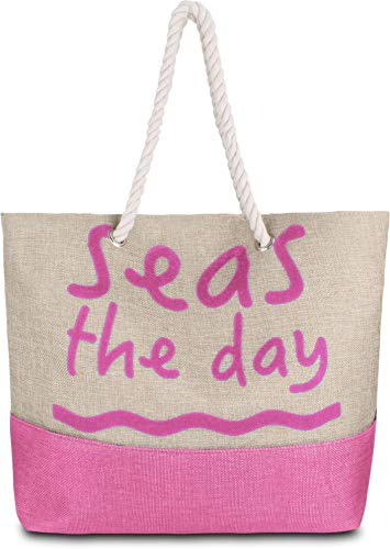 normani Strandtasche Schultertasche Handtasche Umhängetasche mit Sommer Design und großem Volumen