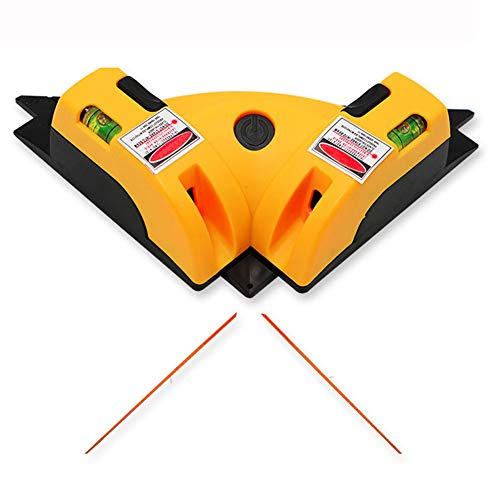 Right Angle 90 Degree Horizontal & Vertical Laser Level Line Projection Square Level Laser with Two Suction Cups for Flooring Installation