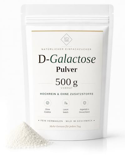 Hochreine D-Galactose Pulver 500g – Leicht lösliche Galaktose ohne Zusätze