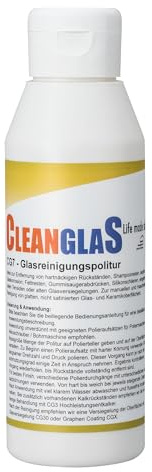 CleanglaS Glasreinigungspolitur CG7 | Kratzfreie Reinigung von Glas | Glasreiniger | Duschkabinen-Reiniger | Glas-Politur | Scheibenreinigungspolitur | 250ml