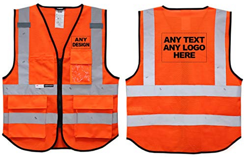 Salzmann Gilet rifrangente ad alta visibilitá con logo individuale | Gilet in rete in 2 colori e 5 taglie | Realizzato con nastro riflettente 3M