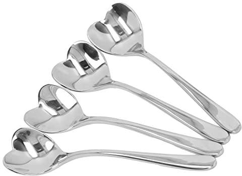 TOPINCN Cucchiaio a Manico Lungo, Cucchiaino da tè Freddo Cucchiaio da caffè Cucchiaio da Cocktail a Cuore Cucchiaini da tè per Zuppa di Zucchero al caffè Set di 4