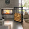 ML-Design Scaffale per Legna da Ardere 60 x 100 x 25 cm Supporto Rettangolare in Acciaio Verniciato Nero Legnaia Portalegna da Interno Esterno per Camino Caminetto Stufa Casa Giardino Design Moderno