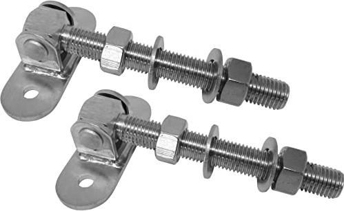 2 x SOTOOLS Torangel M20 lang, Edelstahl V2A, mit Befestigungsplatte | Torscharnier.