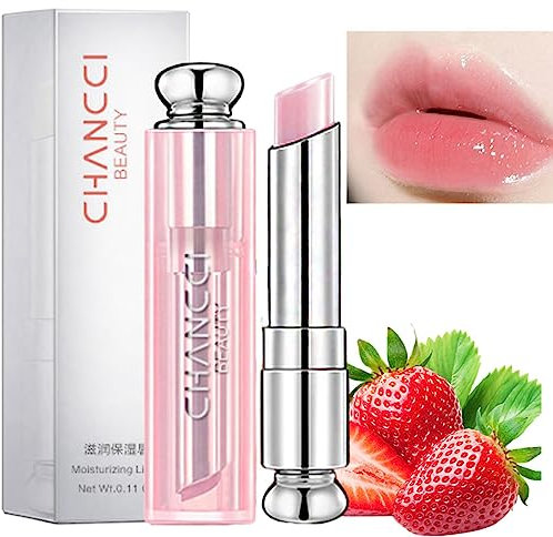 Tinted Lip Balm,Lip Balm，Lip Oil,Glossier Lip Balm,Lip Care Tinted Lip Balm For Women,Pink Lip Balm,Lip Balm Tinted,Girls Lip Balm,Lip Balm Set,Strawberry Lip Balm Natural Lip Protection(#Strawberry)