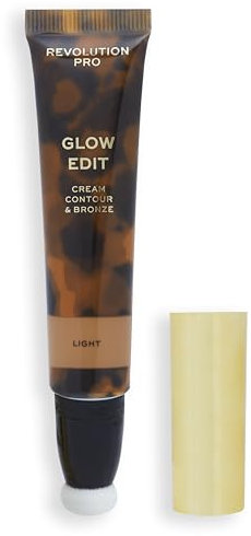 Revolution Pro, Glow Edit, Contorno en Crema y Bronceador, Varita para Contorno Facial, Esculpe y Define el Rostro, Fórmula Ligera y Cremosa, Acabado Mate, Claro, 15ml