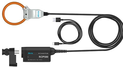 Micsig Oscilloscope probe Dedicated AC Current Probe MICSIG ACP1000 RCP500 100/300KHz AC 1000/500A Anto Data Detection Probe(RCP500+adapter PA05,ADAPTS to BNC connectors)