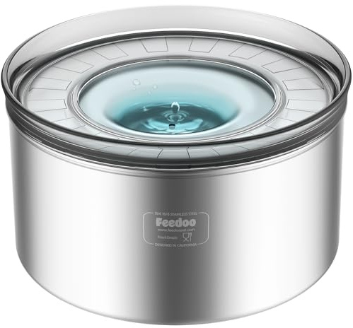 Feedoo Wassernapf für Hunde, 3,8 l, kein Verschütten, auslaufsicherer Futternapf aus Edelstahl, kein Spritzen, langsamer Trinknapf mit Rutschfester Unterseite für unordentliche Trinker [Anti-Graben]