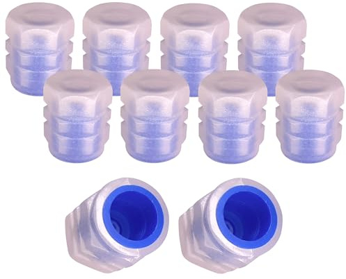 cyclingcolors 10x Bouchon de Valve Capuchon Phosphorescent Lumineux Nuit Schrader Pneu vélo Moto Auto Voiture Quad Trottinette, Bleu