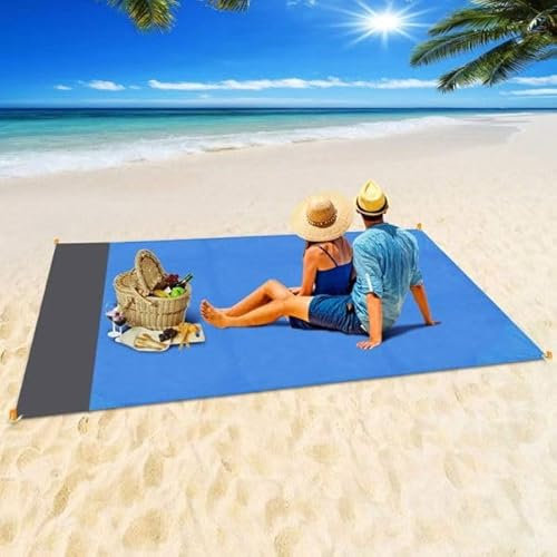 VIGOEXPRESS Stranddecke 200cm x 210cm für Strandurlaub Reisen Camping, Leicht und Tragbar, Schnelltrocknend Sandfrei und Wasserdicht | SANDMAT