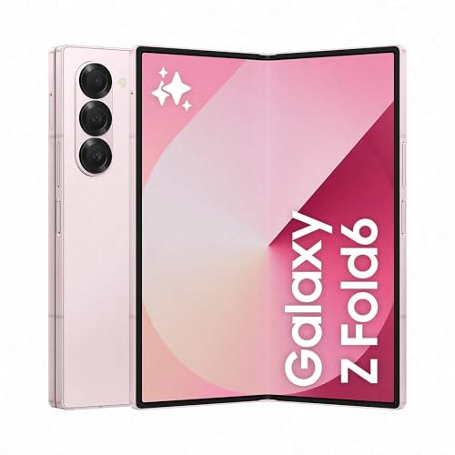 Samsung Galaxy Z Fold6 AI-Smartphone, Simlockfreies Handy ohne Vertrag, 256 GB Speicher, 50-MP-Kamera, Großes Display, Lange Akkulaufzeit, Pink, 3 Jahre Herstellergarantie