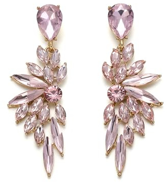 Clearine Damen Hochzeit Braut Brautjungfer Kristall Teardrop mehrere Marquise Cluster Bling Dangle Ohrringe Rosa Gold Tone