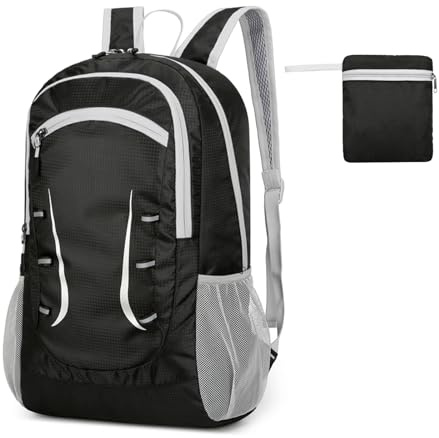 Ultraleicht Faltbar Klein Rucksack- 23L Rucksack Wanderrucksack Damen Herren -Wasserdichter Wanderrucksack Outdoor Rucksack für Radfahren, Klettern, Wandern