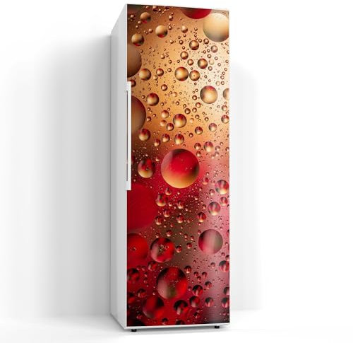 DEQORI Magnetfolie für Kühlschrank 60x180 cm | Motiv Feurige Tropfen | dekorative Magnetmatte Gefrierschrank Schutz | Magnet Deko-Folie selbstklebend, magnetisch & wasserabweisend