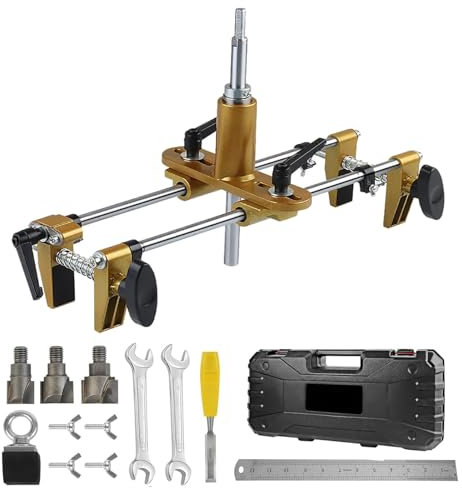 Door Lock Hole Opener Kit,Mortise Lock Jig Kit,Ease of use Door Lock Hole Opener Kit with 3pcs Tungsten Steel Cutters for Installing Doors Lock Mortiser Kit, for Fitting Jig Hole Saw, Lock Mortise