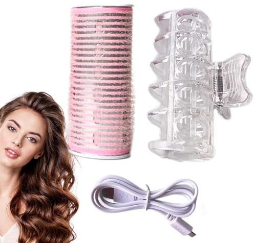Hot Rollers Hair Curlers - Heated Rollers - Electric Rollers Hair Curlers, Portable Hair Curling Styling Tools, Self-Adhesive For Effortless Styling