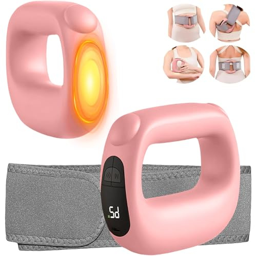 Xquyk Deep Tissue Percussion Muscle Massage Gun: with Heat, Adjustable Intensity and Speed, Super Quiet, USB-C Rechargeable, Portable, Pain Relief for Athletes and Everyone, Ideal Gift（Pink）