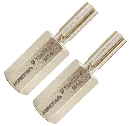 KURSTOL Hartmetall Fugenfräsert 10mm x 25mm - Mörtel Hakenbohrer mit M14 Gewinde für Mörtel Mauerwerk Ziegel zu entfernen(2 Stück)
