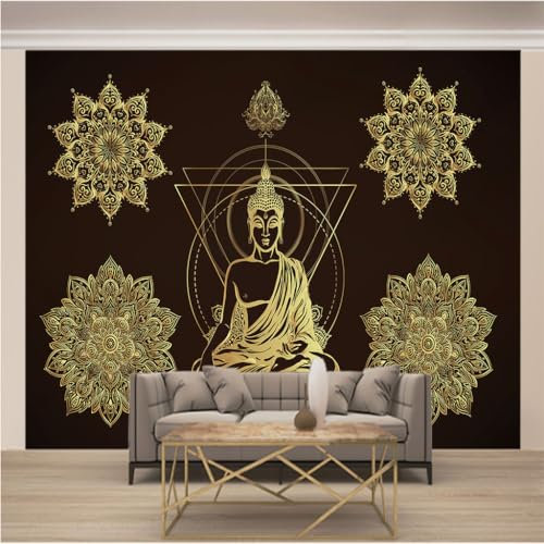 Fotomurales Papel Pintado Fotográfico 3d Lana Papel Tapiz Impresión de Arte Decoraciones de Pared Póster Moderna Sala Cuarto Oficina Salón L 200cm x 140cm (Ancho x Alto) Buda