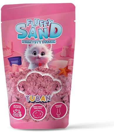 TUBAN Fluffy Sand – Fluffig dynamisk sand 90 g – leksandleksak – Kinetisk sand för barn – leksak – klibbar inte – lätt – för formar – färg rosa