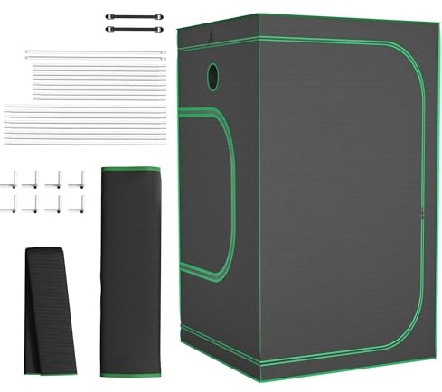 SUBTLETY 120x120x200cm Grow Zelt Komplettset Indoor Growschrank für Homegrow Lichtdicht Pflanzzelt Gewächshaus Box mit Sichtfenster & Zubehörkanal Zuchtzelte für Hydrokulturen Anzucht Gemüse Blumen