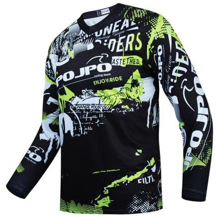 PSPORT Maillot de moto de cross para jóvenes, camiseta de bicicleta de montaña de manga larga para niños, para motocicleta, motocross, BMX, Moto Mx Offroad Racing
