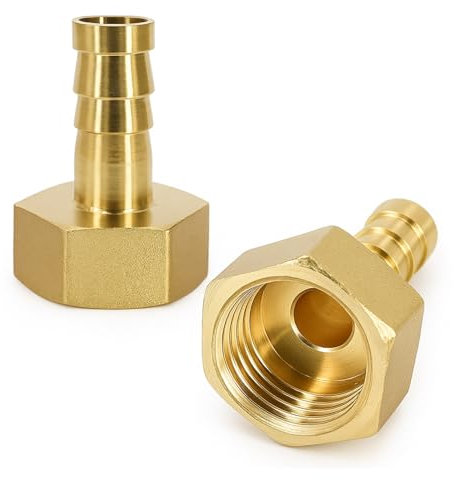 2 Pezzi Ottone Dritto, Ugello per Tubo Flessibile in Ottone, 1/2 pollice 10 mm con Filettatura Interna, per Acqua, Aria, Olio, Gas, Raccordo di Collegamento, Alta Pressione per Accoppiamento Idraulico
