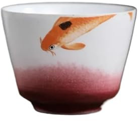 Lot de 4 tasses en céramique cuite au four de style japonais fait à la main - Grande taille - Coffret cadeau (tasse à thé A)