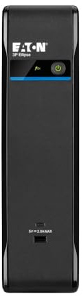 Eaton Série Ellipse – Onduleur 3P1700UF – 1700VA/1040W, 8 Prises françaises, Ports USB‑A & USB‑C, Protection Batterie + surtension, Design Compact et Silencieux, Noir (B0F9YQ1T8G)