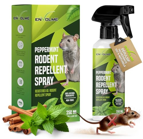 ENVOLME - Repellente Topi - Allontana Topi - Olio di Menta Piperita per Topi - Repellente per Topi Motore Auto - Protezione Naturale Potente
