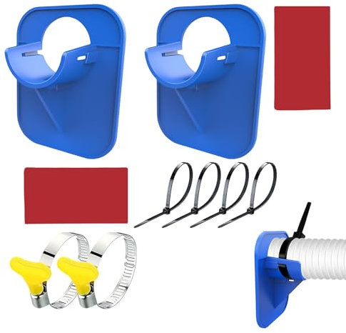 2 Soportes Para Mangueras De Piscina | Soporte Para Mangueras De Piscinas Elevadas Con Abrazaderas Y Bridas, Para Mangueras De 30-38 Mm | Evita Que La Manguera Se Hunda Y Fugas. Organizador