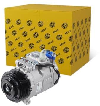 HELLA 8FK 366 200-291 Compresor, aire acondicionado - 7SBU17C - 12V - R 134 a - PAG 46 - 100ml - con acoplamiento magnético/con junta tórica/con aceite de compresor PAG
