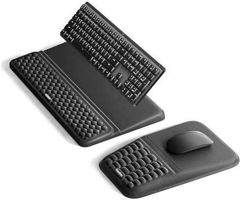 Vaydeer Keyboard Stand and Mouse Wrist Rest Set, Memory Foam, Black