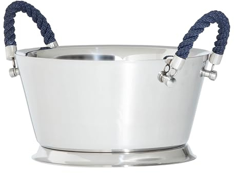 Barprofessional Avelengo vinskål med rephandtag, dubbelväggig champagnekylare, elegant design, 37 cm diameter, 20 cm hög, optimal temperaturbevarande