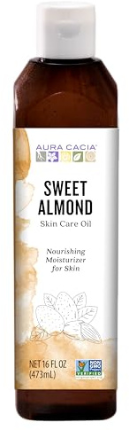 Aura Cacia Sweet Almond Skin Care Oil, 16-Ounce, Natural Source of Skin-Nourishing Fatty Acids & Lipids, No Paraben