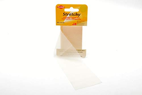 Kleiber 40 x 6 cm Elastisches Ausbesserungsband für Bekleidung zum Aufbügeln, cremefarben