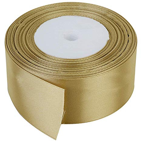 Trimming Shop 40mm Gold Double Sided Satin Ribbon, 25 Metres