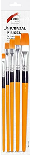 KREUL 723030 - Universalpinsel Synthetics Set, 5 Flachpinsel in den Größen 6, 8, 10, 12 und 16