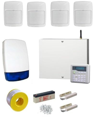 Wired Burglar Alarm System Scantronic 9651-41 Pro 4 PIR Kit, LCD Keypad and Speech Dialler