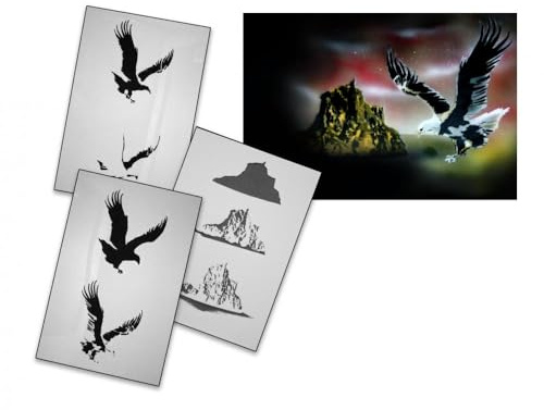 UMR-Design AS-081 Adler Airbrushschablone Step by Step Grösse S