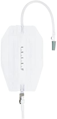 1pc Pack of Catheter Leg Bag 500ml Capacity with Long Tube (25cm) with Fabric Back Comfort, Easy Drain Lever Tap. Compatible with Catheter Leg Bag Holder and Straps, Catheter Night Bag, Urine Bags