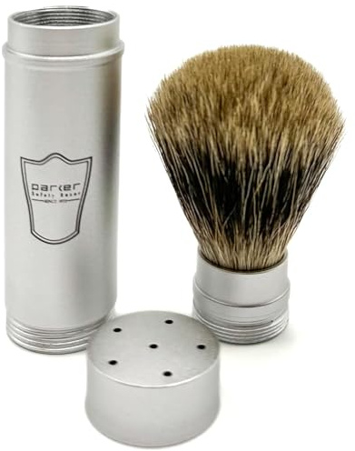 Parker Safety Razor Full Size Reise Rasierpinsel mit reinem Badger Bristles
