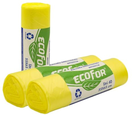 VIRSUS BOLSAS DE BASURA DE COLOR AMARILLO PARA LOS RESIDUOS INDIFERENCIADOS 55 X 65 CM, PAQUETE DE 375 UNIDADES
